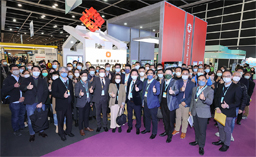 Photo: Permanent Secretary for Housing, Miss Agnes Wong (first row, fourth left), pictured with colleagues at the exhibition booth of the CIExpo.